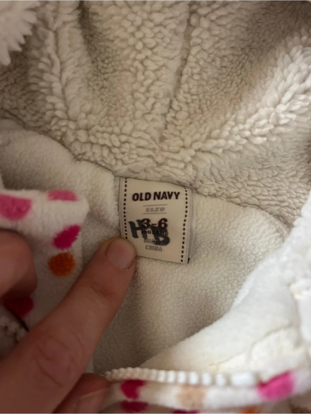 Fleece White Polka Dot Baby snowsuit Hood